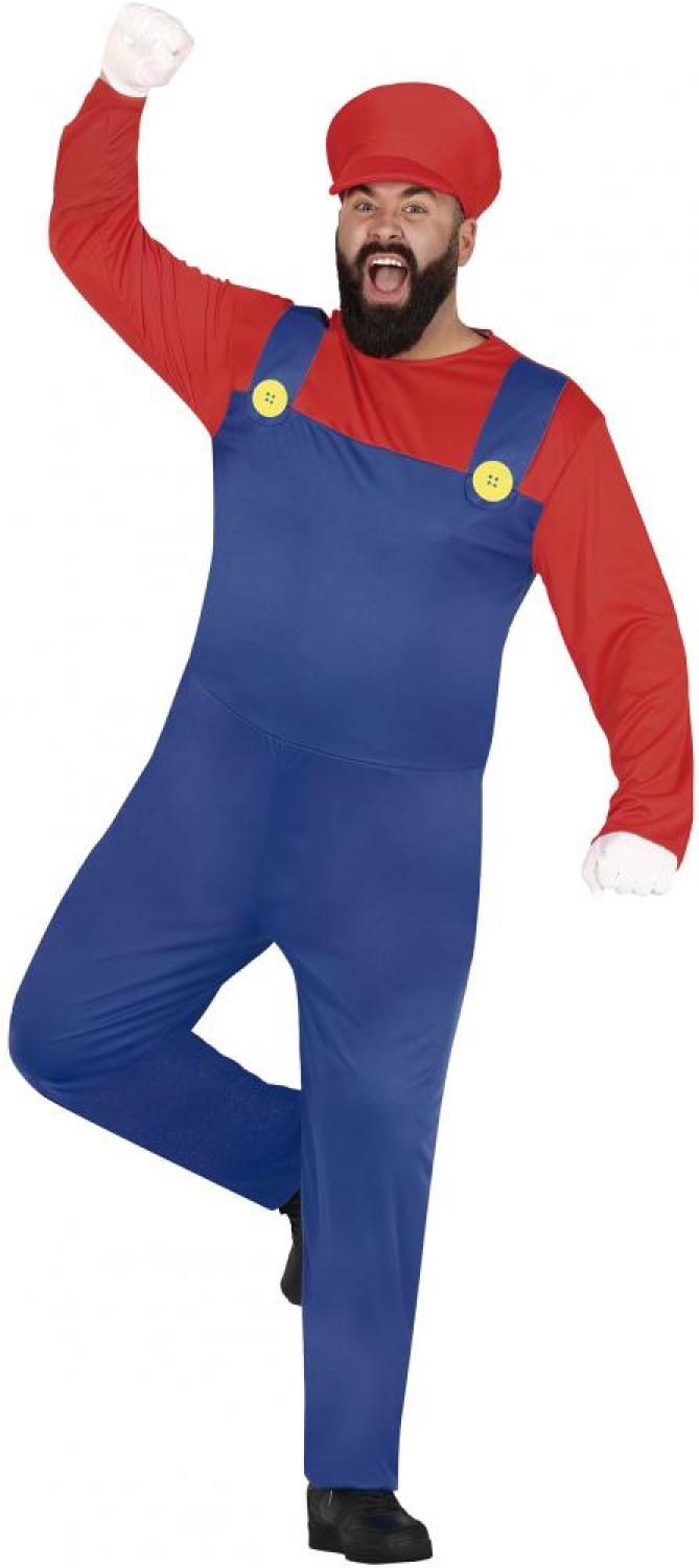 Plombier bleu et rouge taille XXL