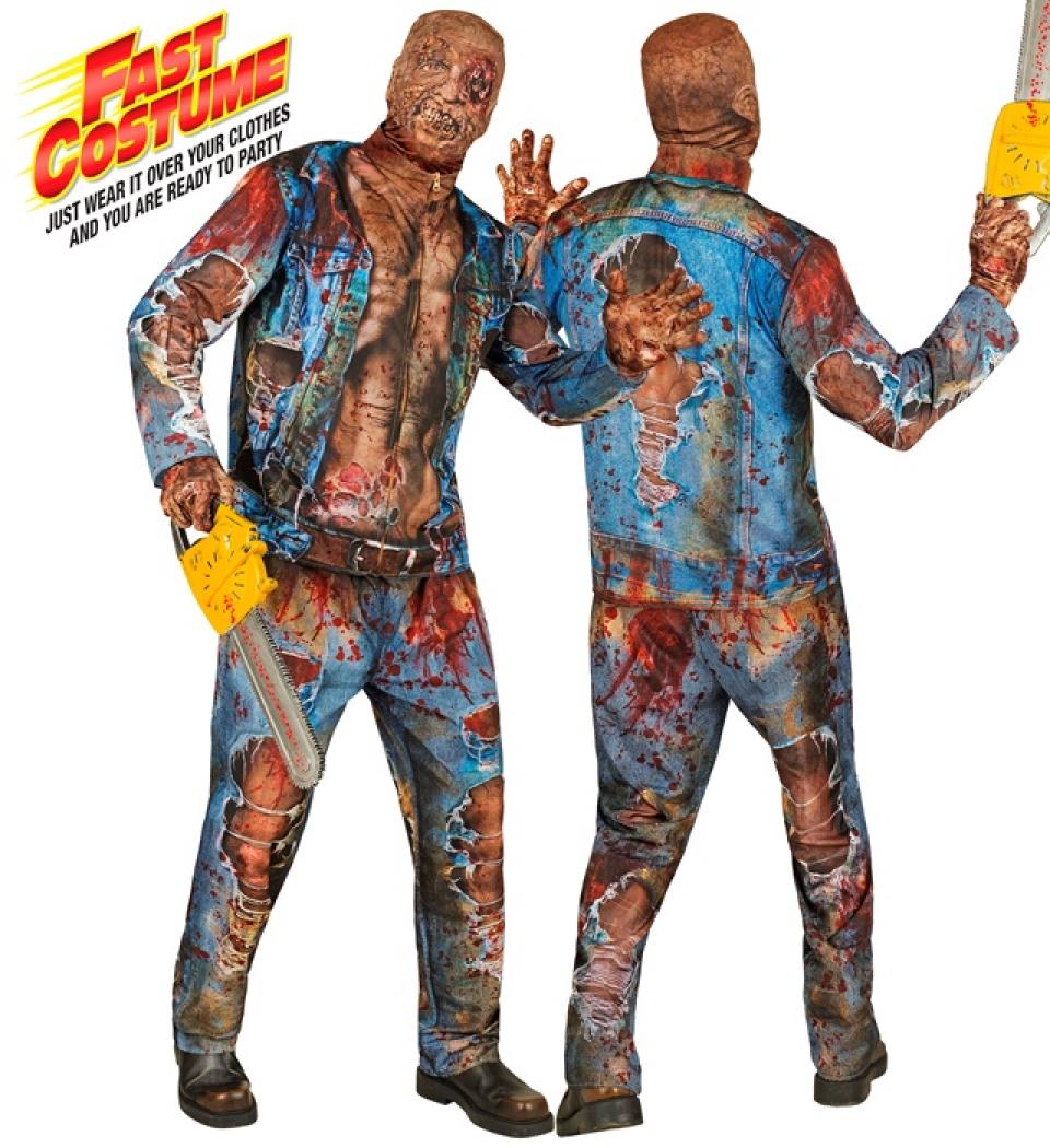 Déguisement effet réaliste zombie imprimé Fast Costume intégral taille M