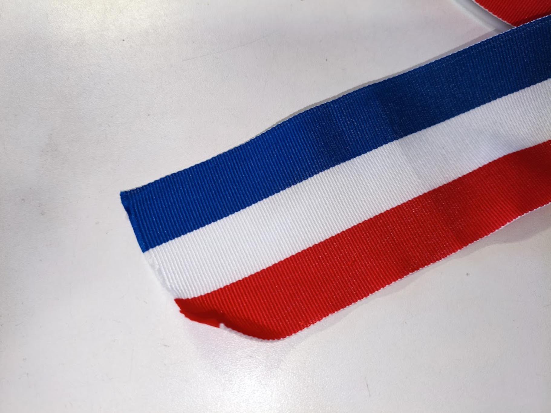 Ruban tricolore 65mm x 24 mètres pour inauguration mairie collectivités