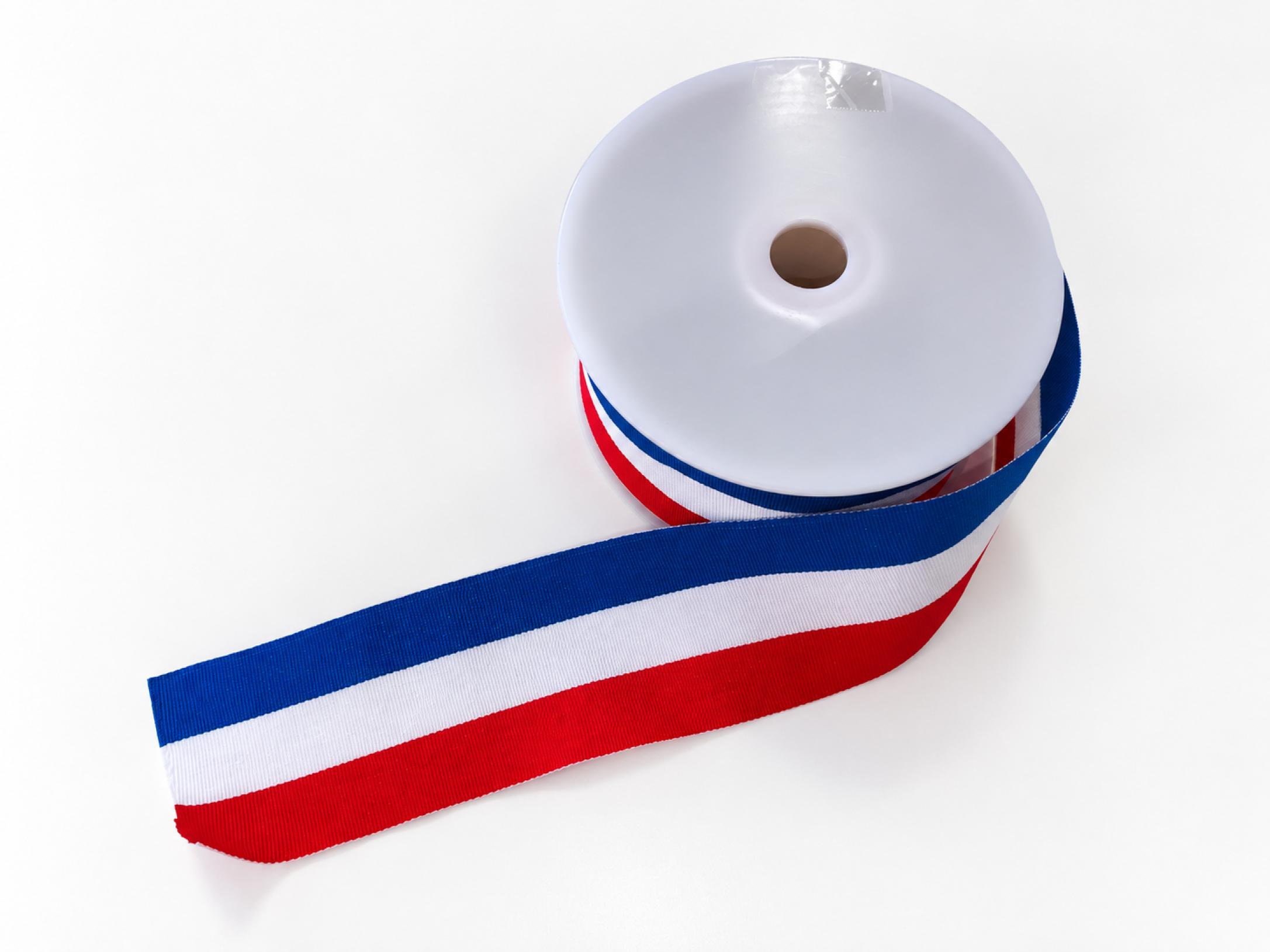 Ruban tricolore 65mm x 24 mètres pour inauguration mairie collectivités