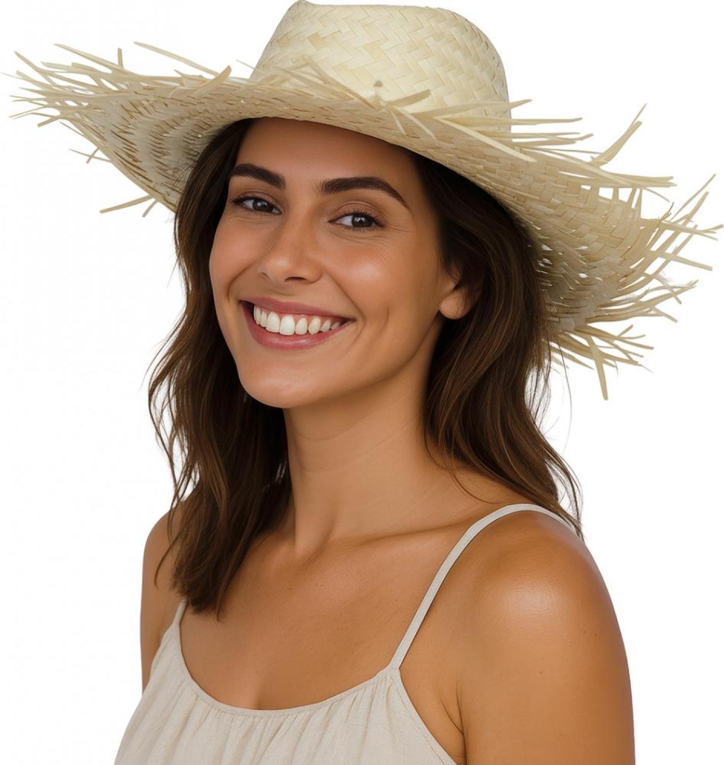 Chapeau cow boy paille naturelle