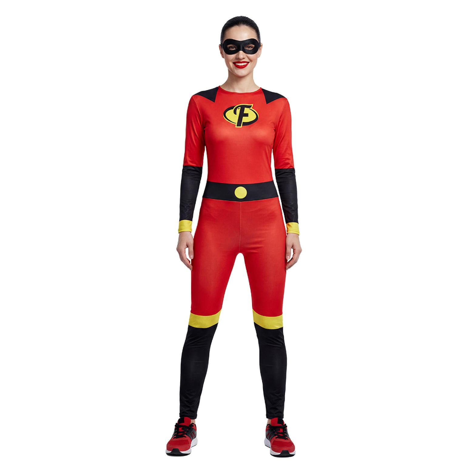 Super-héroïne famille indestructible rouge femme taille M/L