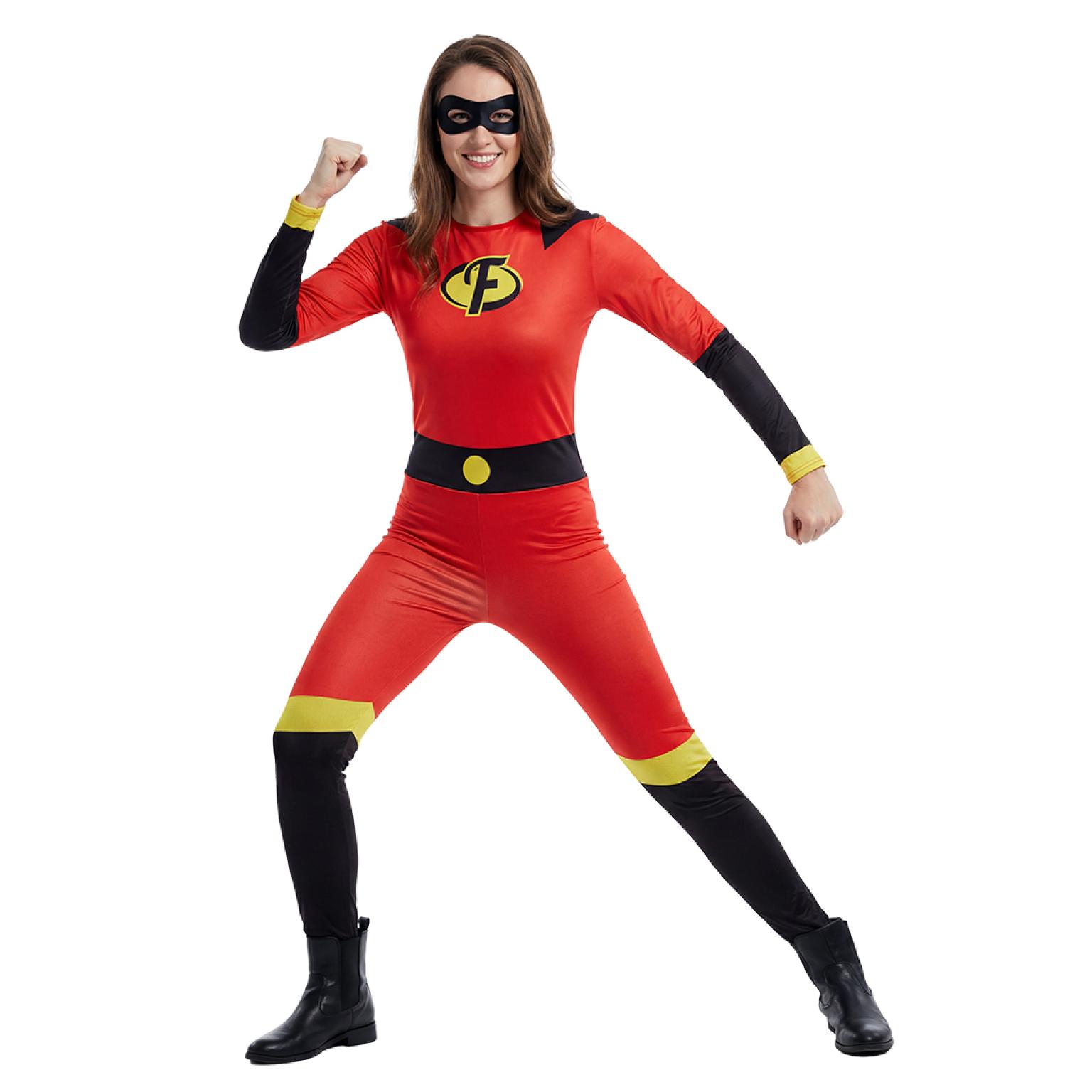 Super-héroïne famille indestructible rouge femme taille M/L