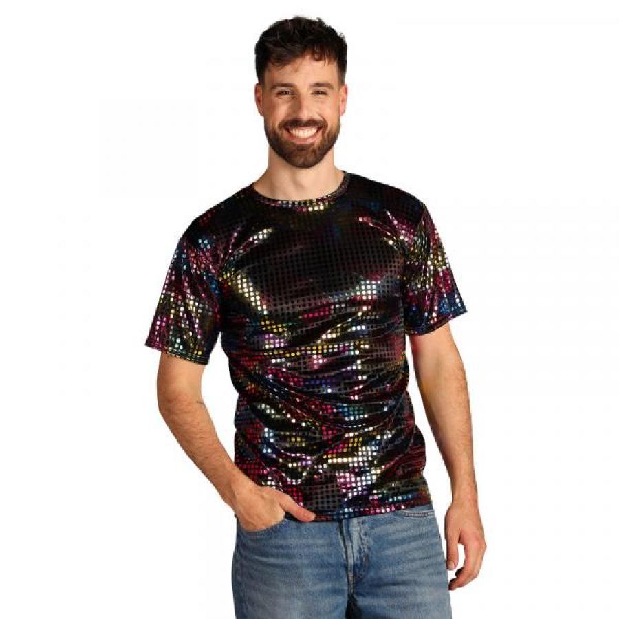 Tee-shirt disco multicolore homme taille XXXL