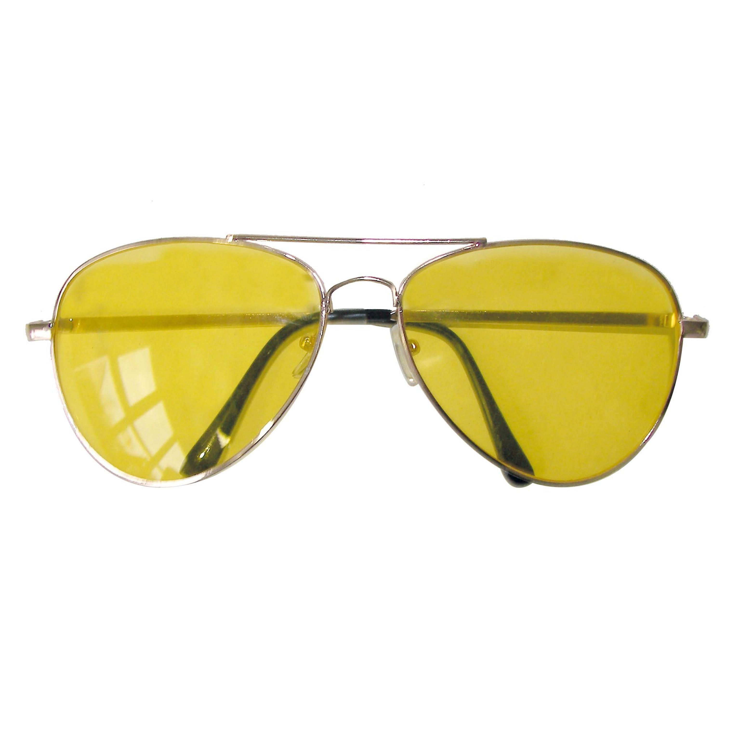 Lunettes disco type aviateur jaune (N31)
