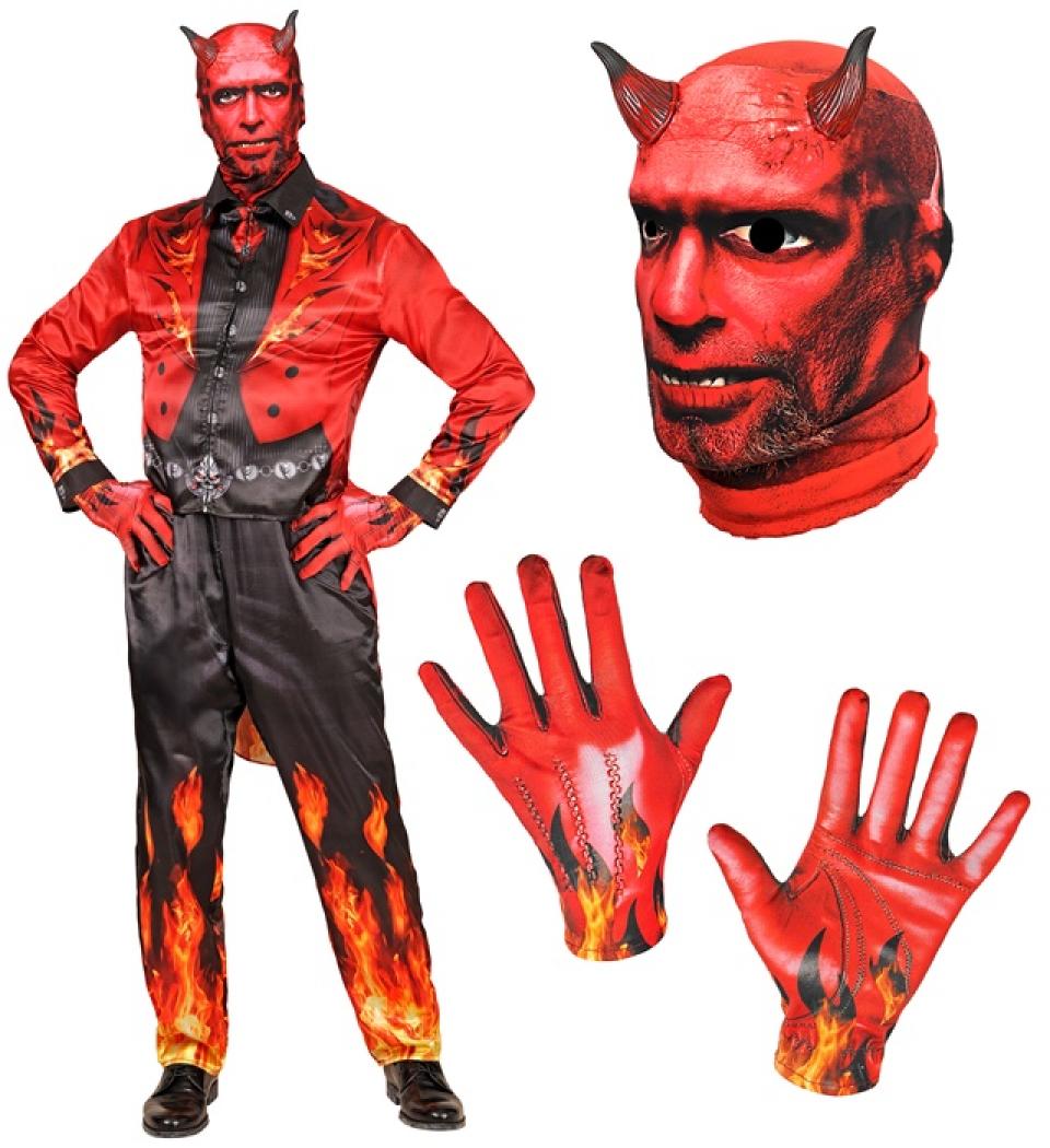 Déguisement effet réaliste diable imprimé Fast Costume intégral taille S