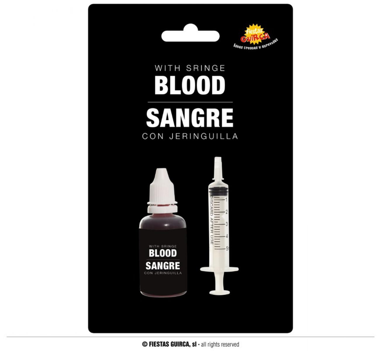 Seringue avec faux sang