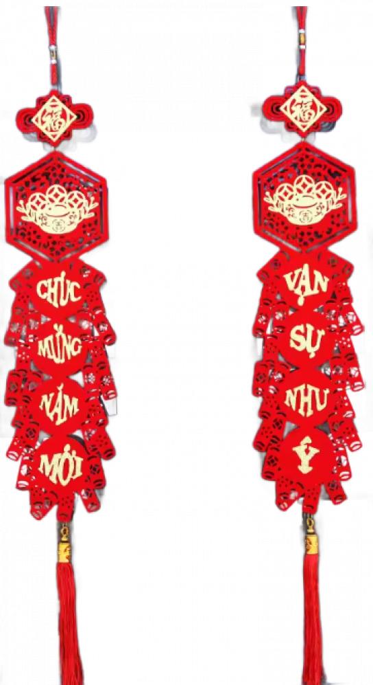 2 décoration murale à suspendre nouvel an chinois 85cm