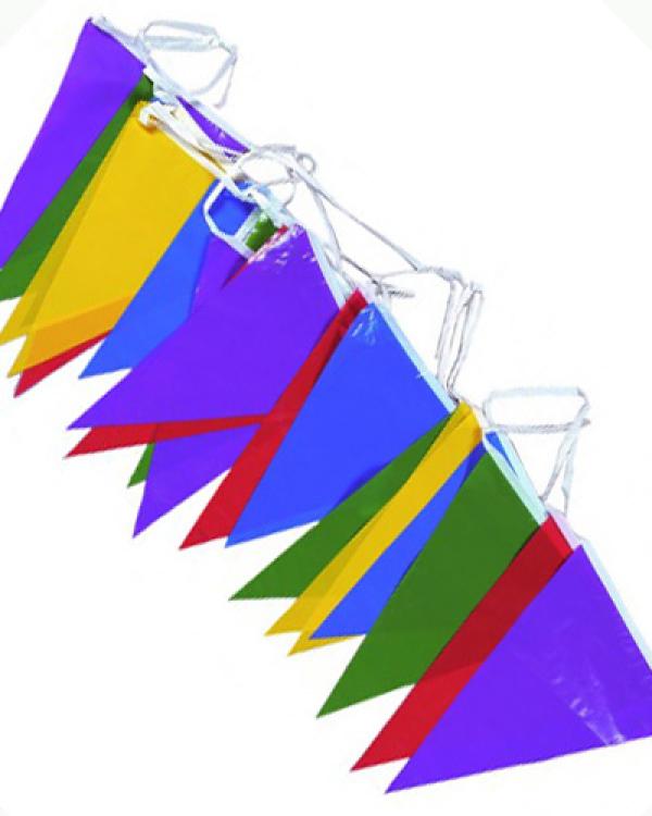 Guirlande fanions plastique 20x30cm 50m