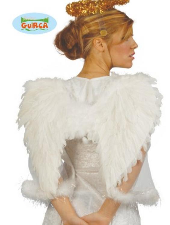 Ailes d'ange plumes blanches 50x40cm