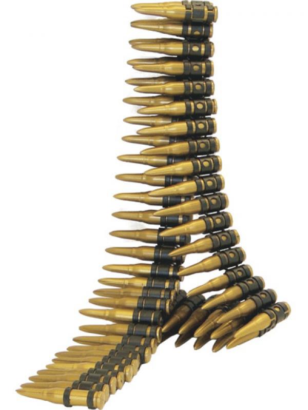 Ceinture cartouchière 96 balles réaliste
