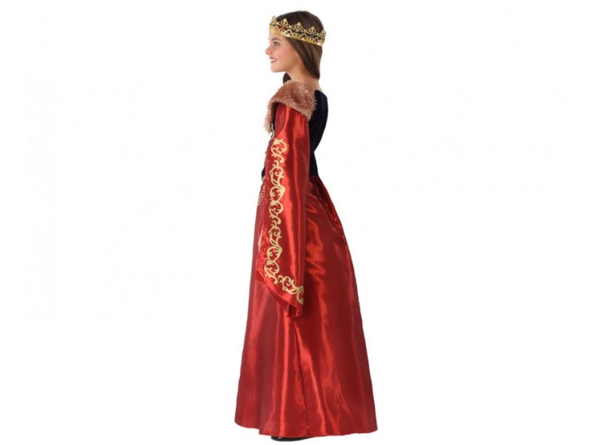 Reine médiévale rouge taille 3/4 ans