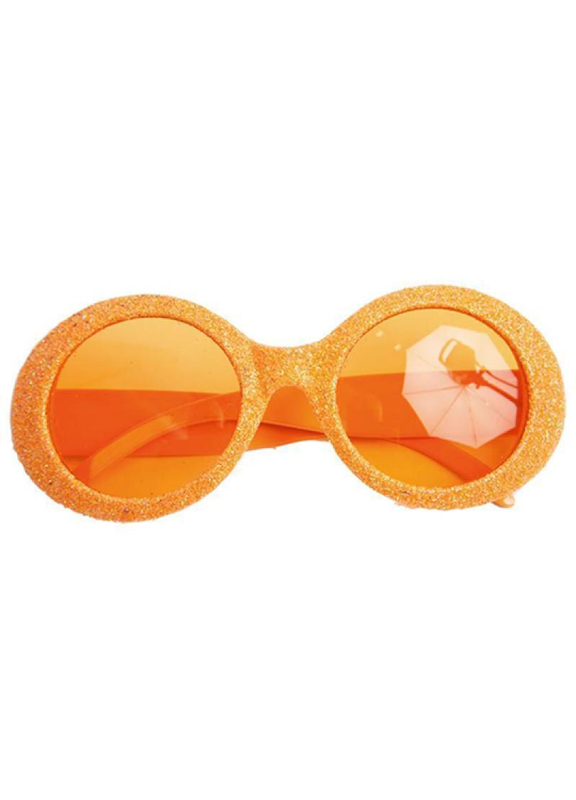 Lunettes rondes à paillettes orange (N12)