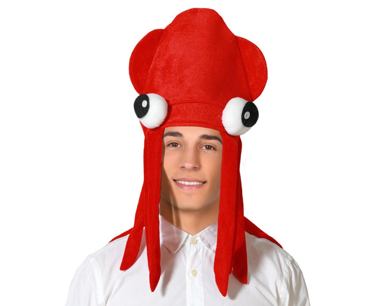 Chapeau de poulpe géant rouge