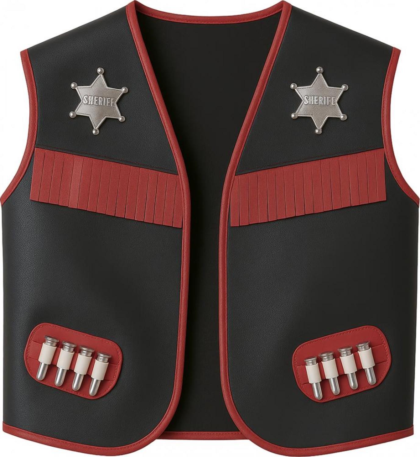 Gilet de cow-boy pour enfant imitation cuir avec cartouchières