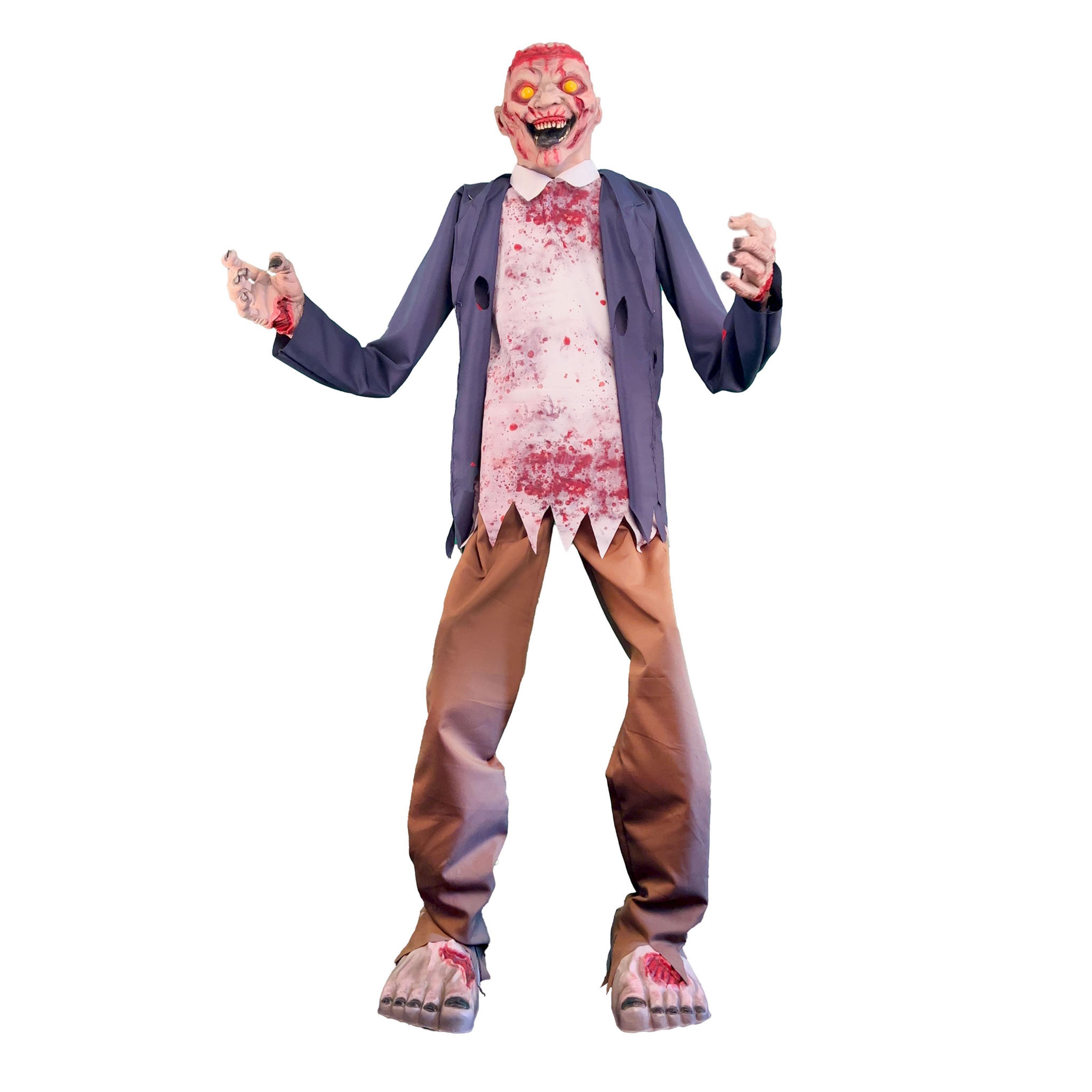 Zombie animatronic automate géant 215cm lumineux sonore animé