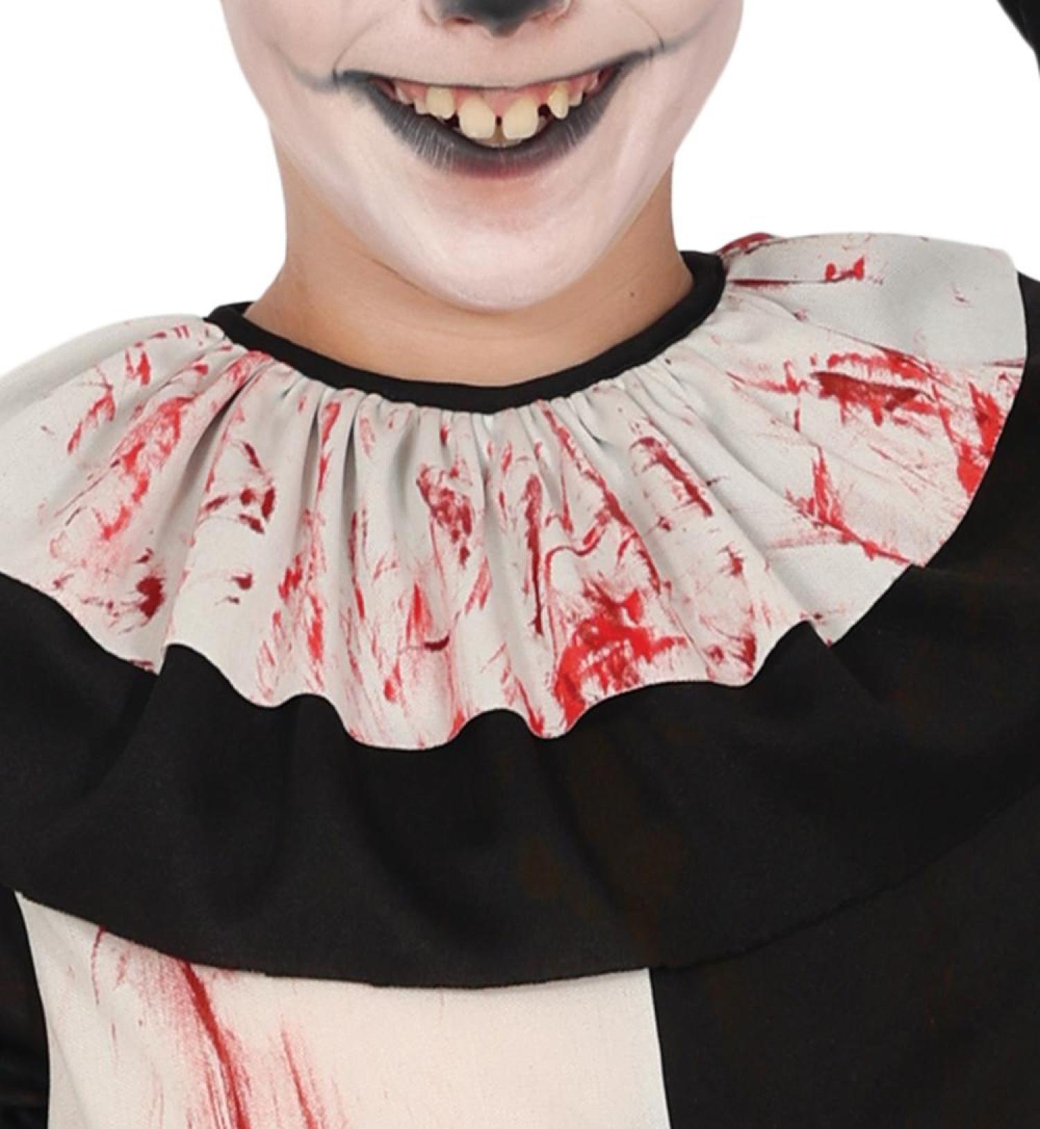 Clown horreur ensanglanté noir et blanc taille 5/6 ans