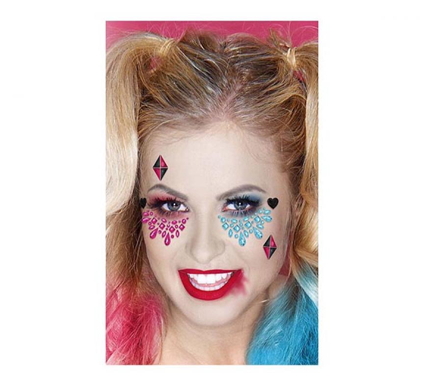 Bijoux strass de visage Harley Quinn