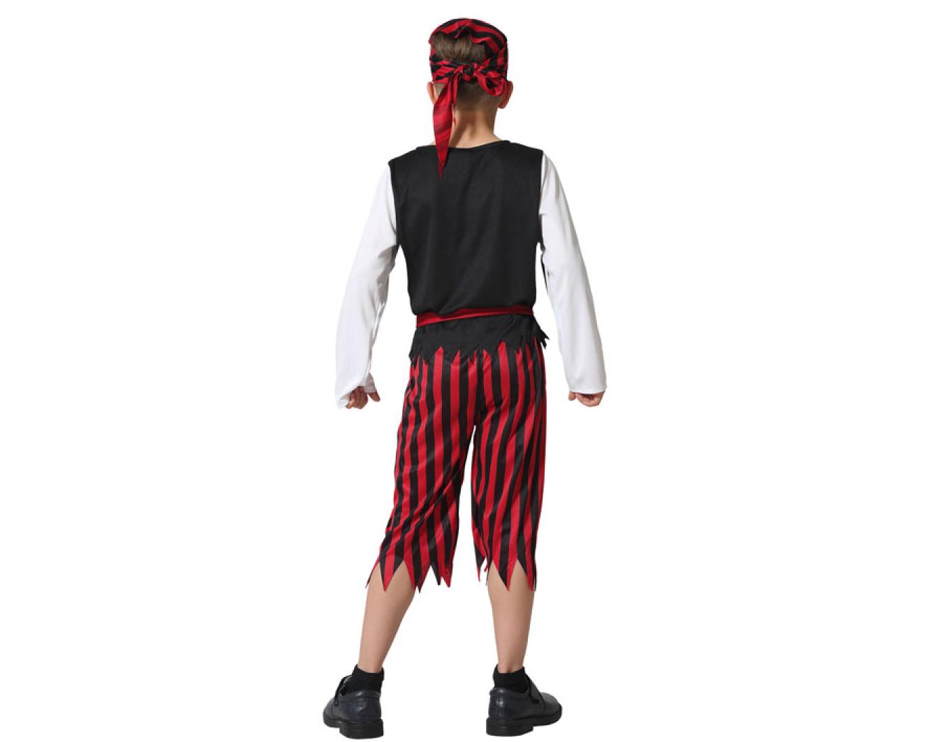 Pirate garçon rouge et noir 3/4 ans