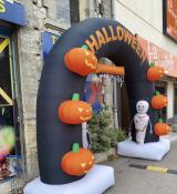 Arche structure gonflable Halloween géante 3,5m x 4,5m citrouilles momies