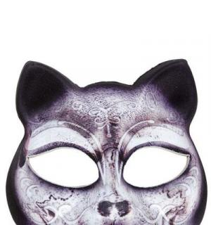 Demi masque de chat décoré