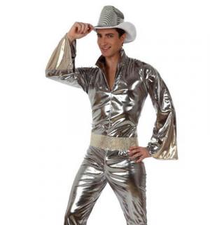 Combinaison disco homme argent taille S