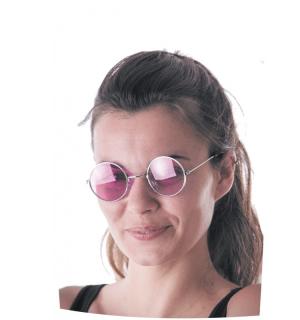 Lunettes hippie rondes roses (N23)