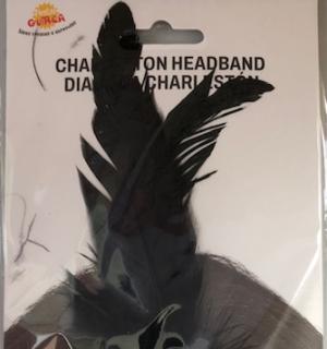 Bandeau Charleston noir avec plume