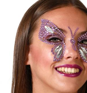 Strass bijoux pour visage papillon