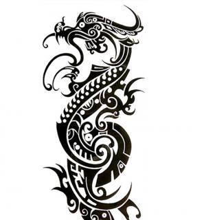 Tatouage géant dragon 45cm x 16cm