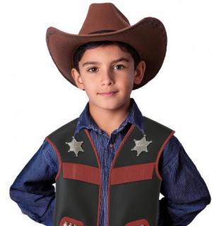 Gilet de cow-boy pour enfant imitation cuir avec cartouchières