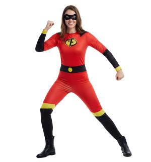 Super-héroïne famille indestructible rouge femme taille M/L