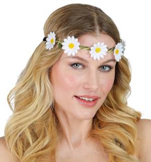 Bandeau ruban fleurs blanches paquerettes marguerites