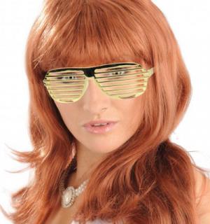 Lunettes disco grille or (N50)