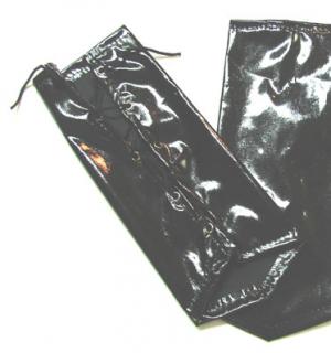 Manchettes noires simili 25cm