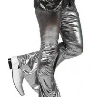 Pantalon disco argent taille M