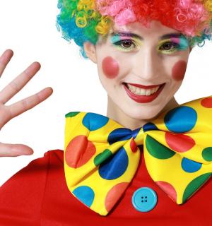 Maxi noeud papillon de clown à pois