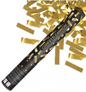 Canon à confettis métal or 40 cm