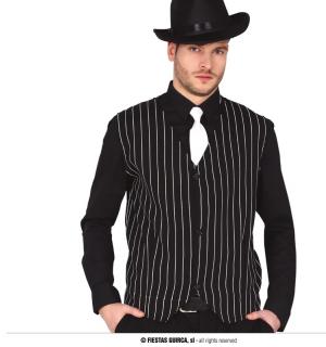 Gilet gangster rayé noir et blanc taille M/L