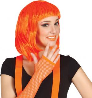 Mitaines longues fluo orange résille