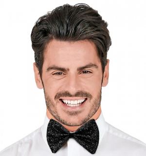 Noeud papillon carreaux brillant noir