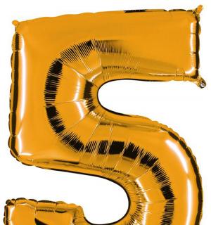 Ballon or chiffre 5 en mylar 86 cm