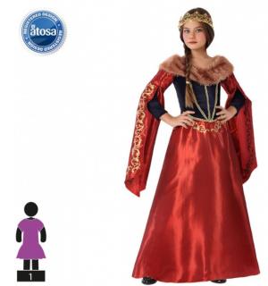 Reine médiévale rouge taille 3/4 ans