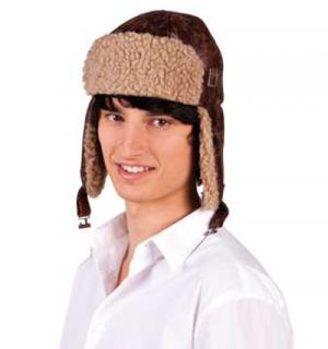Casque coiffe chapeau aviateur faux cuir avec fourrure