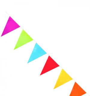 Guirlande fanions géants plastique 10 mètres multicolore