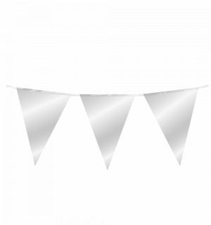 Guirlande fanions 10m 15 fanions argent métallisé