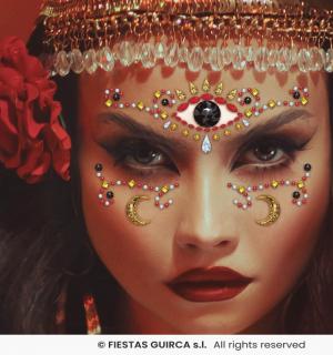 Bijoux strass de visage oriental