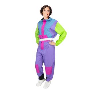 Combinaison de ski années 80 fluo taille M/L