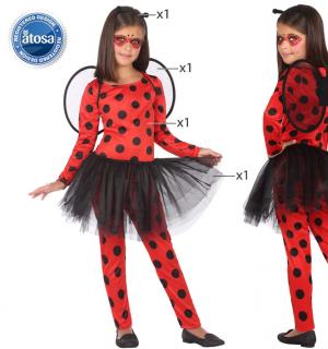 Combinaison coccinelle avec ailes 5/6 ans