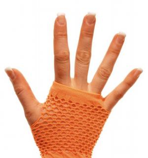 Mitaines courtes fluo orange résille